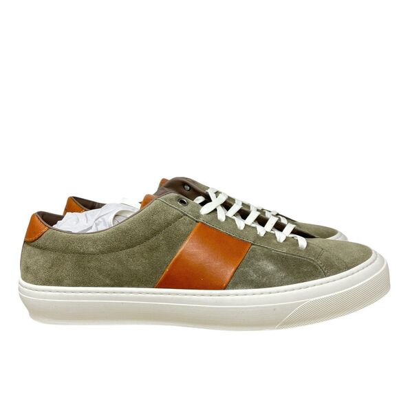 Good Man Brand Sneakers Mens 13 Legacy Lo Top Midtown Stripe Army Vachetta Suede - Picture 14 of 14
